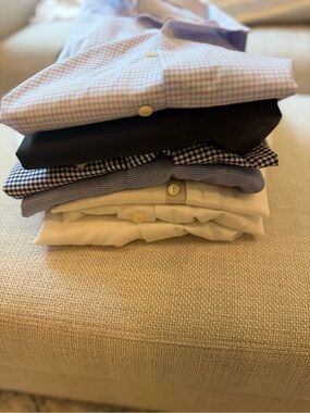 Eton Men's Dress Shirt Stack in Blue, Black, White. Size 40/15.75 Contemporary